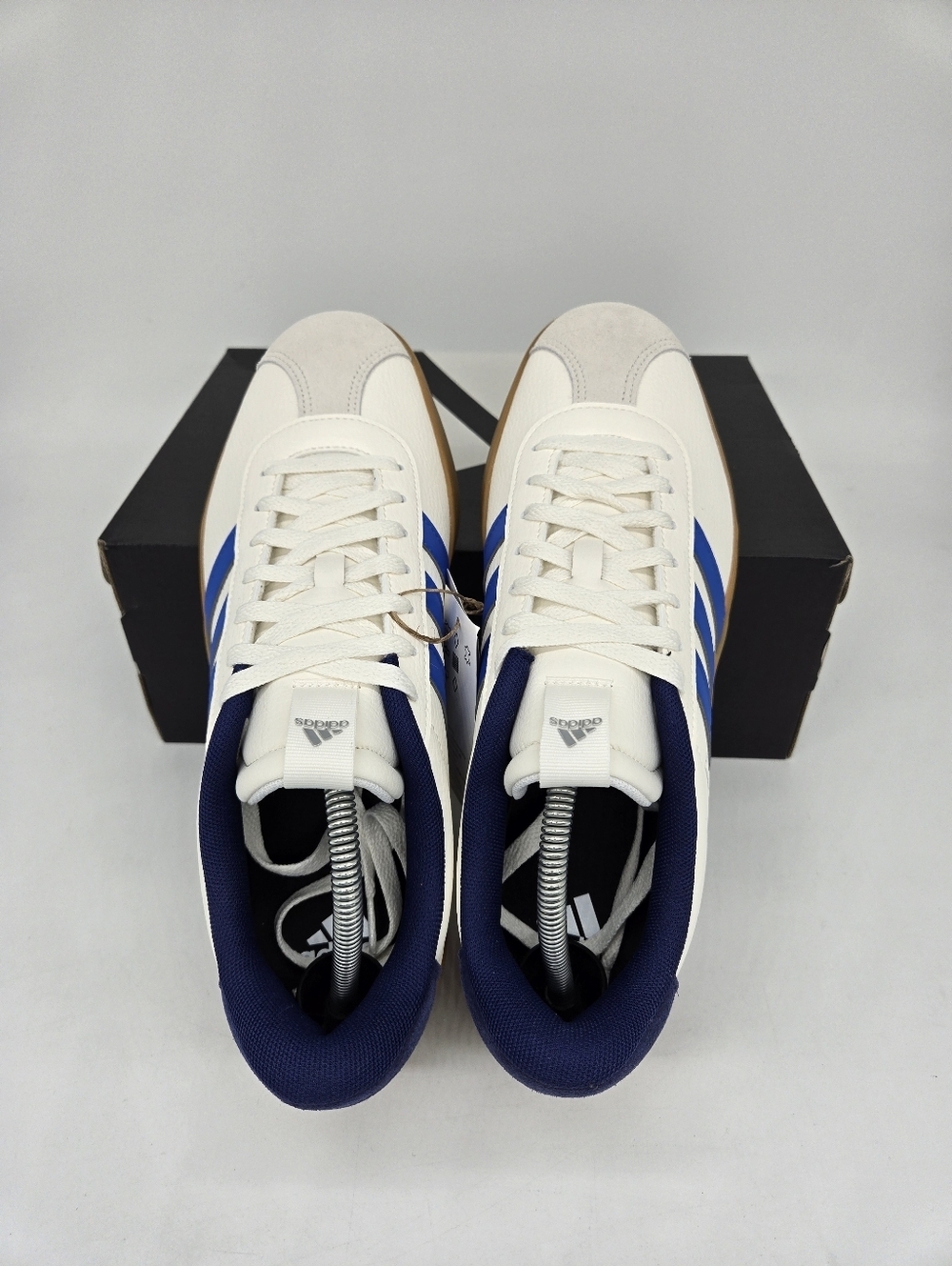 Adidas Men's VL Court 3.0 JR8634 Core White Bright Royal Dark Blue Shoes Size 10 - Picture 5 of 8